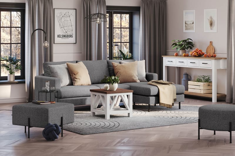 Menard Compact Sittpuff 60 cm Kvadratisk - Mörkgrå - Products - Möbler - Fåtölj & stolar - Pall & puff - Sittpuff
