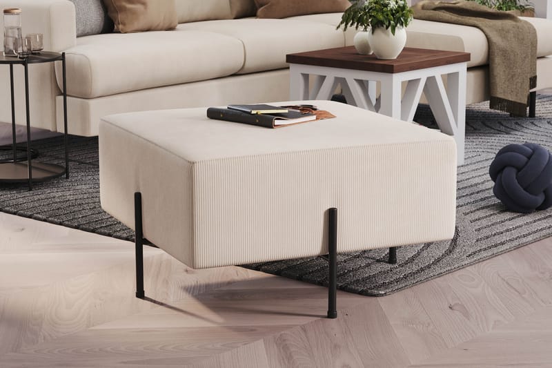 Menard Compact Sittpuff 70 cm Kvadratisk - Beige - Products - Möbler - Fåtölj & stolar - Pall & puff - Sittpuff