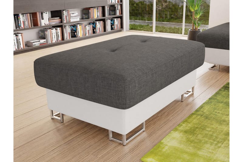 Reginia Fotpall 104 cm - Vit/Mörkgrå - Products - Möbler - Fåtölj & stolar - Pall & puff - Fotpallar