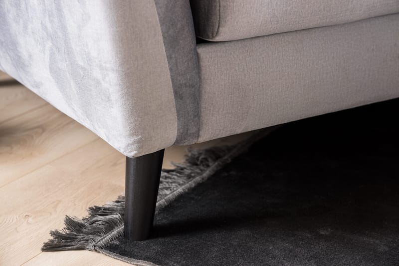 Trend Fotpall - Ljusgrå Sammet - Products - Möbler - Fåtölj & stolar - Pall & puff - Fotpallar