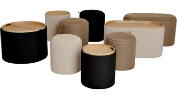 Velmira Puff 2 delar 39 cm Rund - Beige - Products - Möbler - Fåtölj & stolar - Pall & puff - Sittpuff