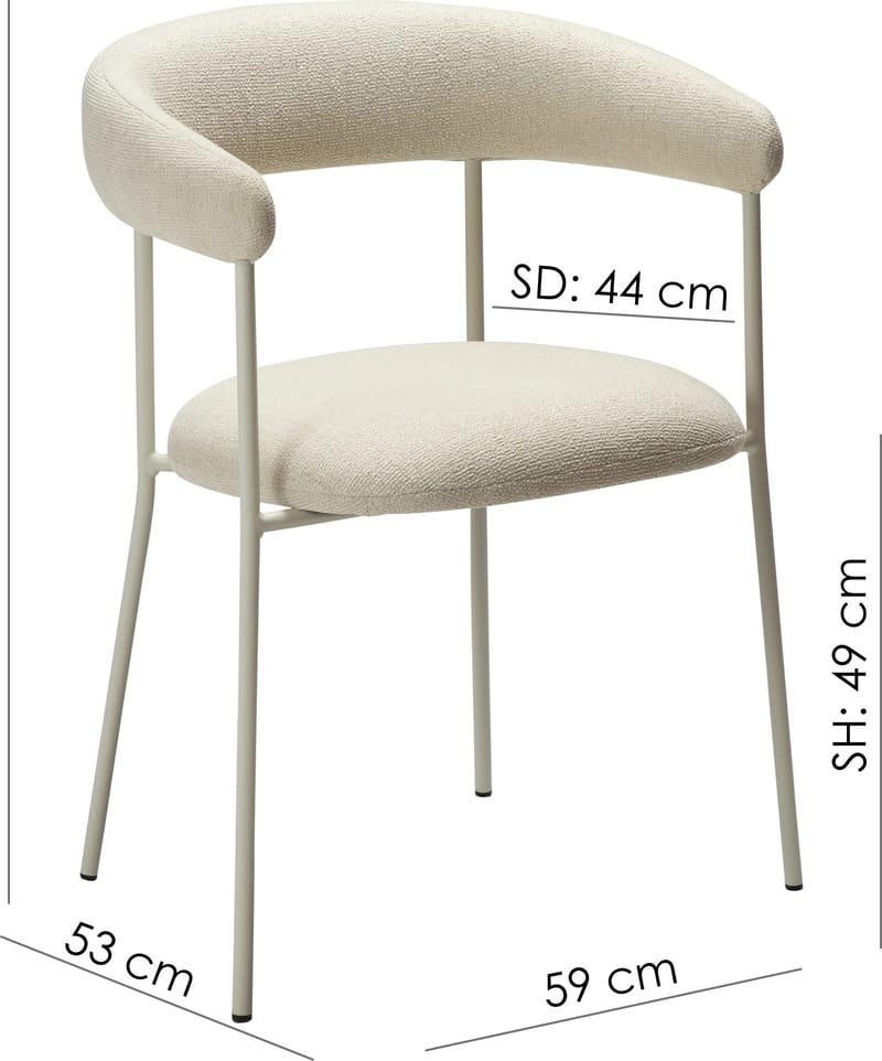 Plenti karmstol - Vit bouclé/cashmere - cashmere - Products - Möbler - Fåtölj & stolar - Karmstol