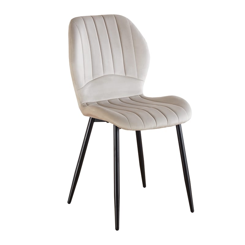 Santos matstol - Beige velvet - Beige - Products - Möbler - Fåtölj & stolar - Matstol & köksstol