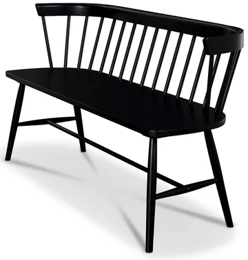 Svart Pinnsoffa / Kökssoffa - Sandhamn - Svart - Products - Möbler - Fåtölj & stolar - Sittbänk - Bänk med ryggstöd