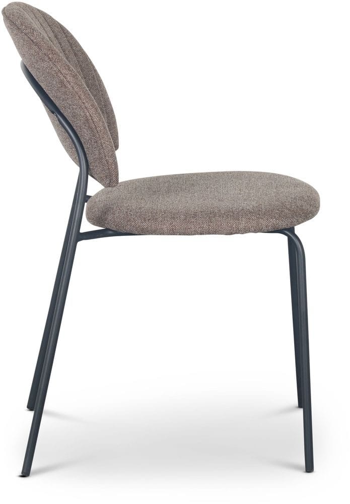 Stol brunt tyg svarta ben - Brun/svart - Products - Möbler - Fåtölj & stolar - Matstol & köksstol