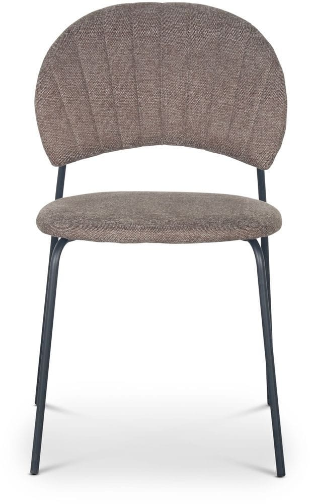 Stol brunt tyg svarta ben, Brun/svart