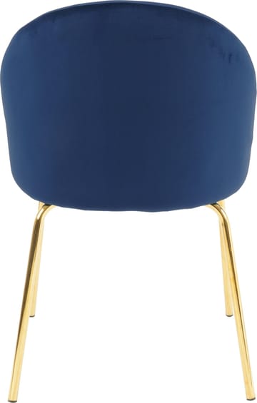Stol i blå velvet med guldiga ben - Blå - Products - Möbler - Fåtölj & stolar - Matstol & köksstol