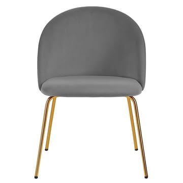 Stol i grå sammet med mässingsfärgade ben - Grå sammet / Mässings ben - Products - Möbler - Fåtölj & stolar - Matstol & köksstol