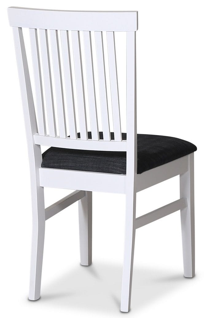 Stol med grå tygsits - Fårö - Vitlack och sits i grått tyg - Products - Möbler - Fåtölj & stolar - Matstol & köksstol