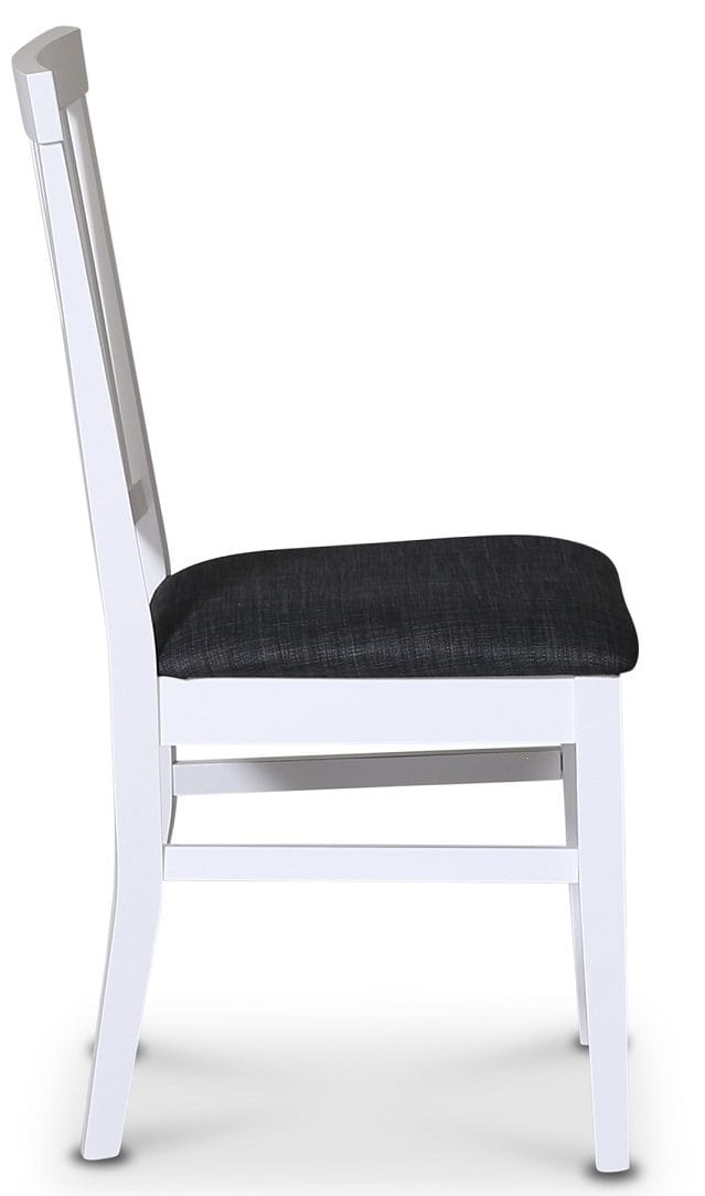 Stol med grå tygsits - Fårö - Vitlack och sits i grått tyg - Products - Möbler - Fåtölj & stolar - Matstol & köksstol