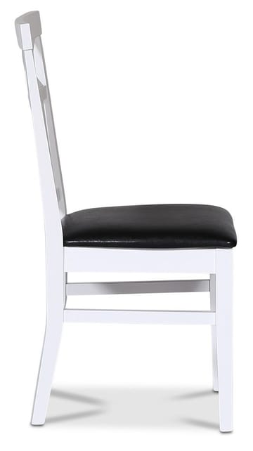 Stol med kryss i rygg och svart sits - Vitlack och sits i svart PU - Products - Möbler - Fåtölj & stolar - Matstol & köksstol