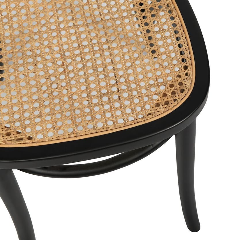 Stol svart med rotting i rygg och sits - Tone - Svart / Rotting - Products - Möbler - Fåtölj & stolar - Matstol & köksstol