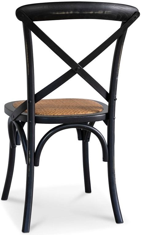 Stol svart med rottingsits - Gaston - Svart vintage - Products - Möbler - Fåtölj & stolar - Matstol & köksstol