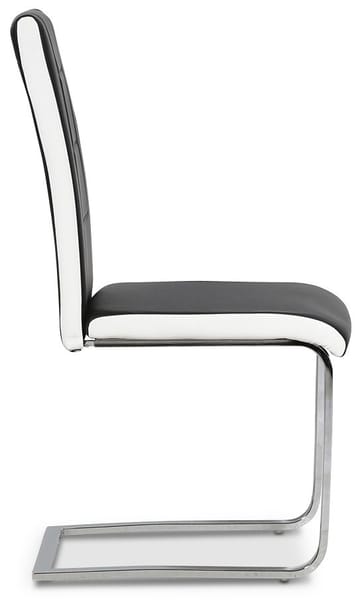 Stol svart pu kromade ben - Denver - Svart/Vit - Products - Möbler - Fåtölj & stolar - Matstol & köksstol