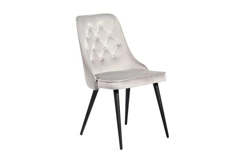 Velvet Deluxe Sammetstol, Svart/Grå