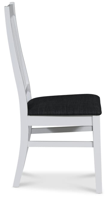 Vit stol med grå sits - Gåsö - Vitlackerad, grått tyg - Products - Möbler - Fåtölj & stolar - Matstol & köksstol