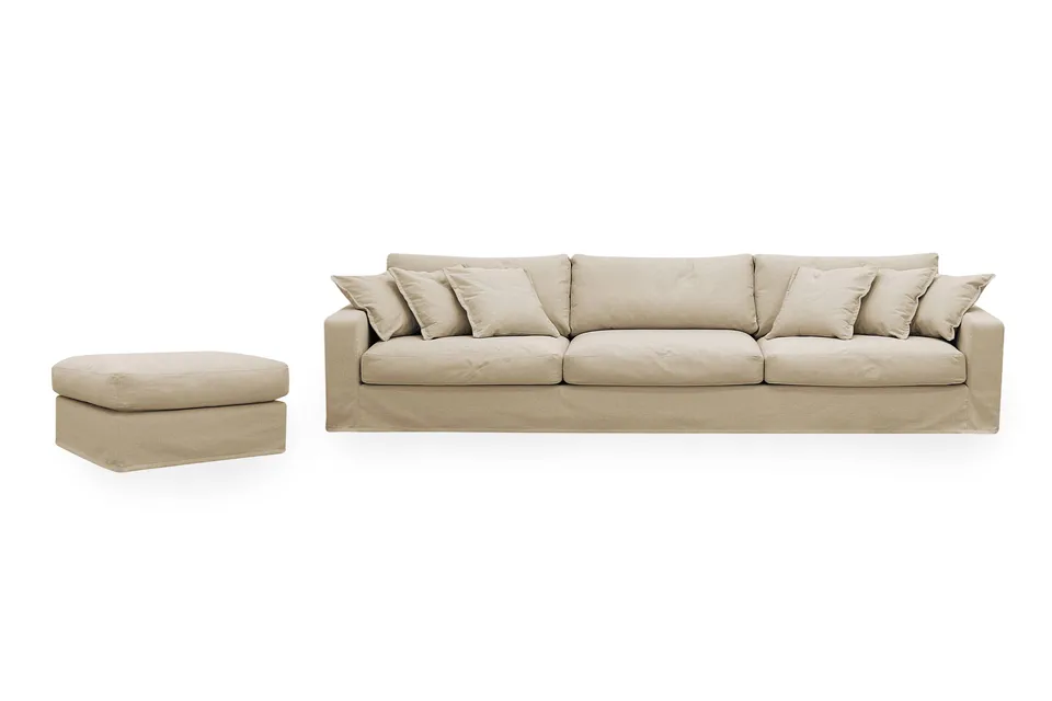 Valencia Extra Djup 5-sits soffa + fotpall med avtagbar och tvättbar klädsel