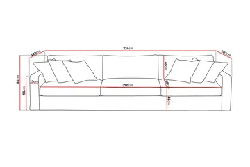 Valencia Extra Djup 5-sits Soffa med avtagbar och tvättbar klädsel - Brun - Products - Möbler - Soffa