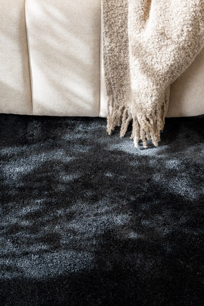 Cozy Ryamatta 160 cm Rund - Svart - Products - Textil & mattor - Matta - Modern matta - Ryamatta