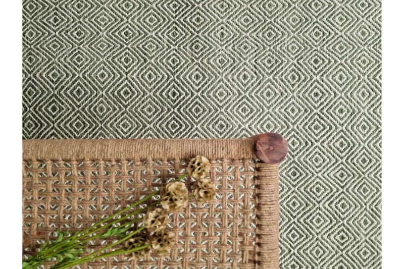 Gåsöga Ullmatta 200x300 cm Rektangulär - Grön - Products - Textil & mattor - Matta - Modern matta - Ullmatta