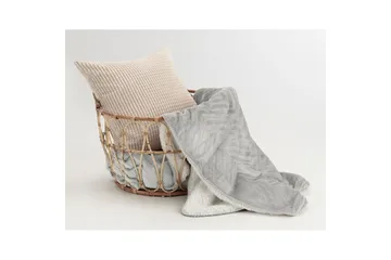 Pläd Sherpa 130 x 170 cm - Grå - Products - Textil & mattor - Filt & pläd