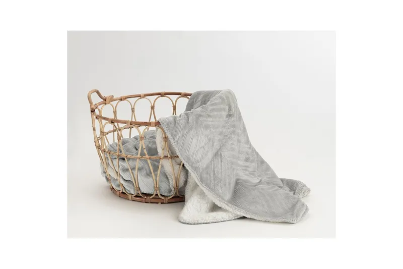 Pläd Sherpa 130 x 170 cm - Grå - Products - Textil & mattor - Filt & pläd