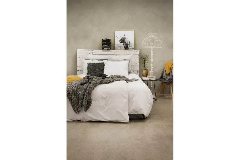 Påslakanset Dubbelsäng 3-Dels Washed - Vit - Products - Textil & mattor - Sängkläder - Bäddset & påslakanset - Påslakanset dubbelsäng
