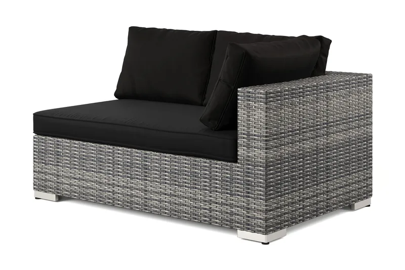 Bahamas Högermodul utomhus 140 cm i konstrotting - Grå - Products - Utemöbler & utemiljö - Övrigt utemöbler - Moduler utesoffa - Vänstermodul utesoffa