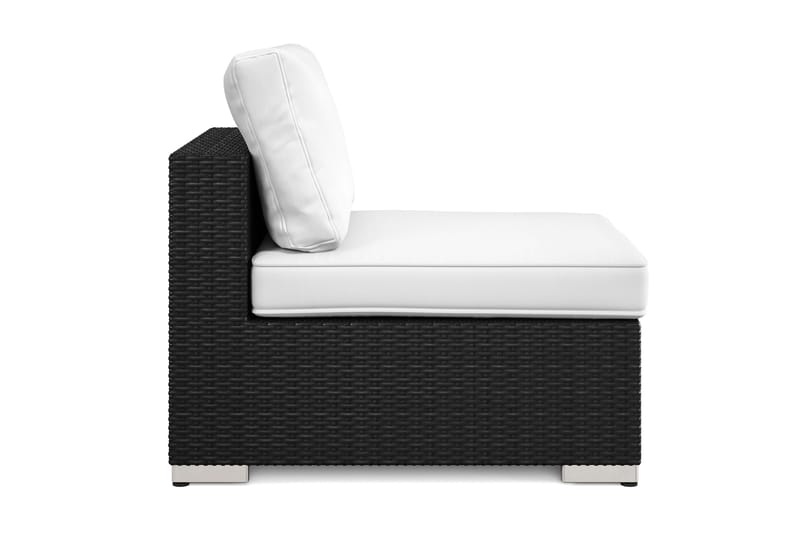 Bahamas Mittmodul utomhus i konstrotting med Ljus vattenavisande dyna - Svart / Vit - Products - Utemöbler & utemiljö - Övrigt utemöbler - Moduler utesoffa - Mittmodul utesoffa
