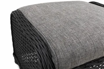 Marcus Fotpall till Öronlappsfåtölj Utomhus - Svart - Products - Utemöbler & utemiljö - Övrigt utemöbler - Moduler utesoffa - Fotpall & pall utomhus