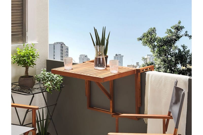 Ponoka Balkongbord Hängande och Utebord 70 cm Trä - Mörkbrun - Products - Utemöbler & utemiljö - Balkong & altan - Balkongm öbler - Balkongbord