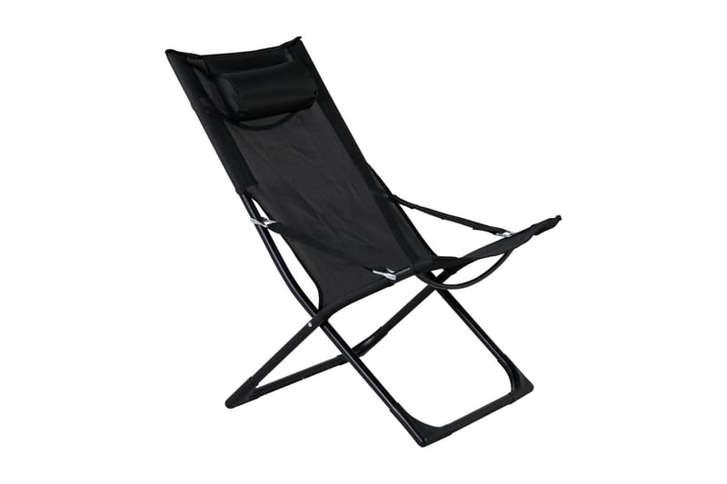 Seville Relaxstol Vikbar med Dyna - Svart - Products - Utemöbler & utemiljö - Balkong & altan - Balkongmöbler - Balkongstol