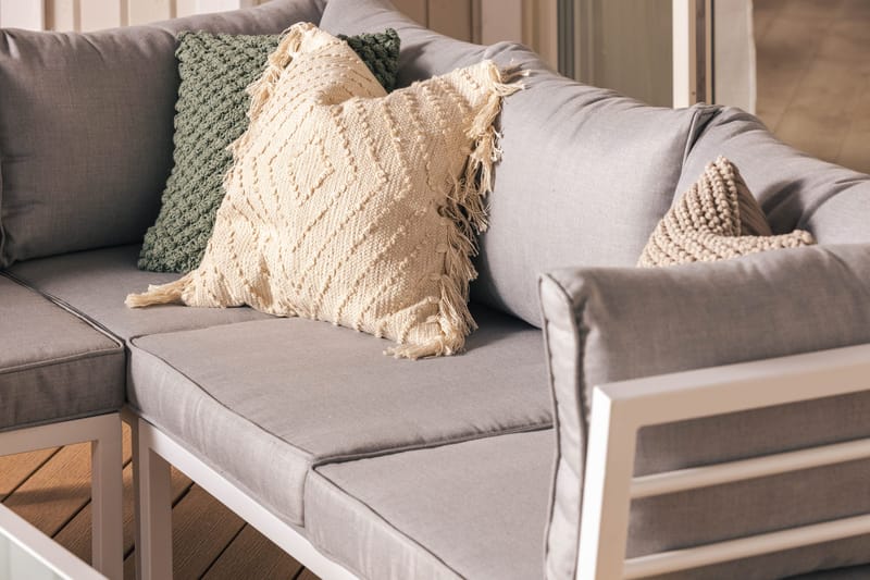 Ariany Hörnsoffa - Vit / Grå dynor - Products - Utemöbler & utemiljö - Loungemöbler - Loungesoffor