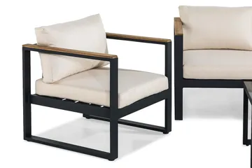 Aspvik Soffgrupp - Svart / Gråa dynor - Products - Utemöbler & utemiljö - Loungemöbler - Loungeset & loungegrupp