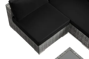 Bahamas U-formad utomhus loungegrupp med öppet avslut, 7-sits med bord och hylla - Grå - Products - Utemöbler & utemiljö - Loungemöbler - Loungeset & loungegrupp