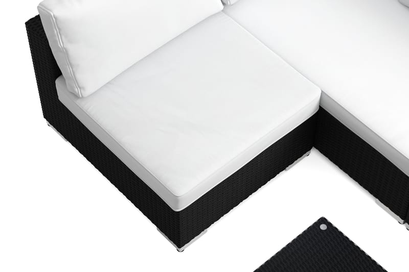 Bahamas U-formad utomhus loungegrupp med öppet avslut, 7-sits med bord - Svart - Products - Utemöbler & utemiljö - Loungemöbler - Loungeset & loungegrupp