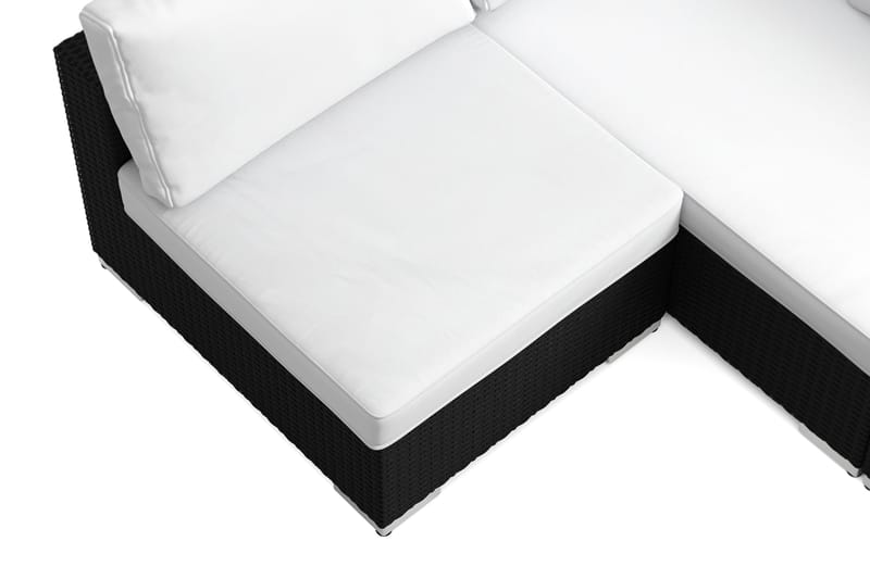 Bahamas U-formad utomhus loungegrupp med öppet avslut, 8-sits med bord - Svart - Products - Utemöbler & utemiljö - Loungemöbler - Loungeset & loungegrupp