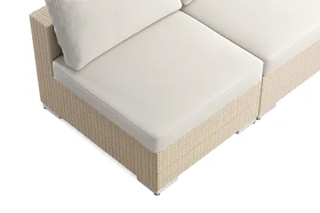 Bahamas U-formad utomhus loungegrupp med öppet avslut, 9-sits med bord och hylla - Beige - Products - Utemöbler & utemiljö - Loungemöbler - Loungeset & loungegrupp