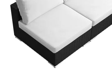 Bahamas U-formad utomhus loungegrupp med öppet avslut, 9-sits med bord och hylla - Svart - Products - Utemöbler & utemiljö - Loungemöbler - Loungeset & loungegrupp