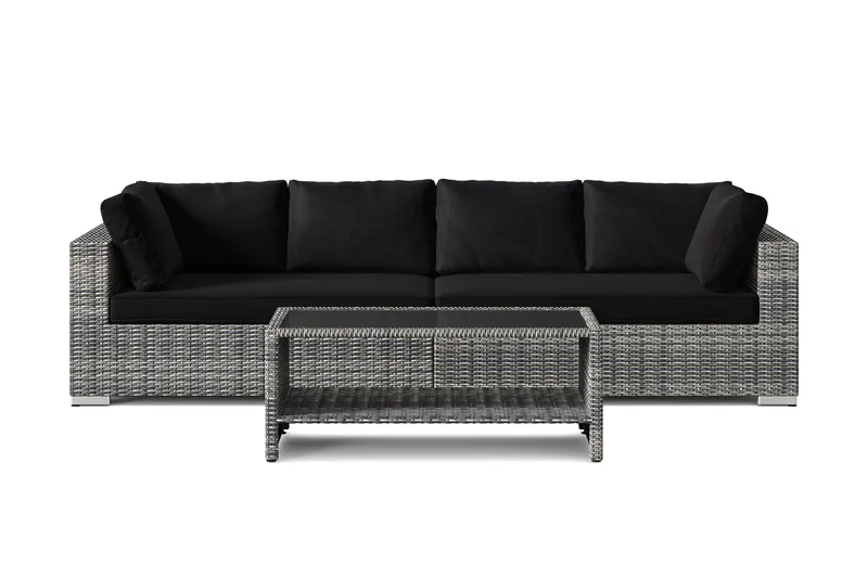 Bahamas utesoffa 4-sits med bord och hylla - Grå - Products - Utemöbler & utemiljö - Loungemöbler - Loungeset & loungegrupp