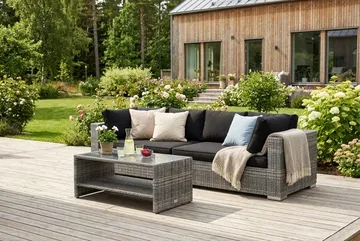 Bahamas utesoffa 4-sits med bord och hylla - Grå - Products - Utemöbler & utemiljö - Loungemöbler - Loungeset & loungegrupp