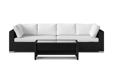 Bahamas utesoffa 4-sits med bord och hylla - Svart - Products - Utemöbler & utemiljö - Loungemöbler - Loungeset & loungegrupp