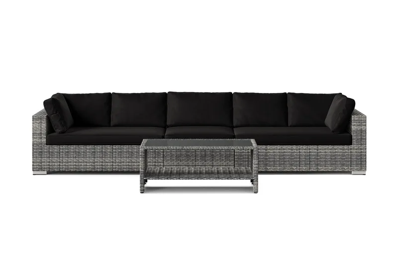 Bahamas utesoffa 5-sits med bord och hylla - Grå - Products - Utemöbler & utemiljö - Loungemöbler - Loungeset & loungegrupp