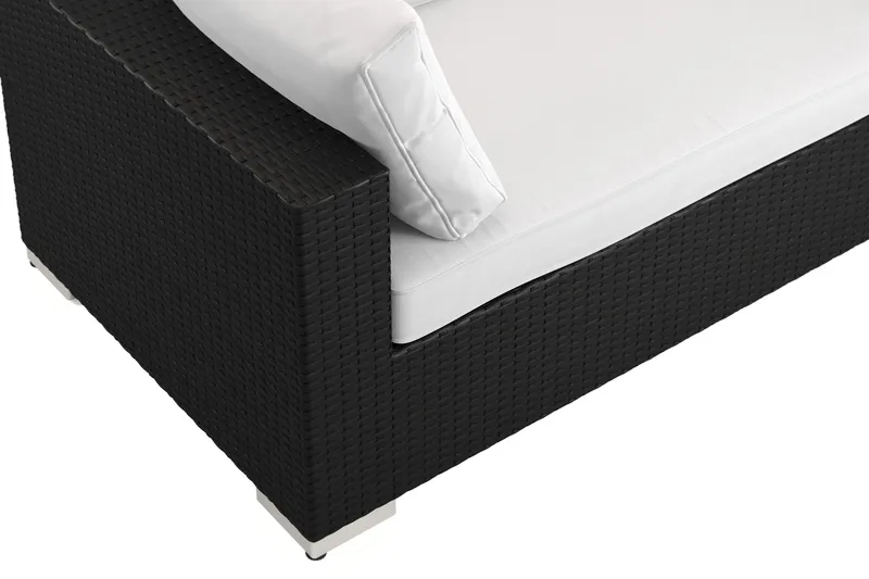 Bahamas utomhus L-soffa vänster 8-sits med fåtölj och bord med hylla - Svart - Products - Utemöbler & utemiljö - Loungemöbler - Loungeset & loungegrupp