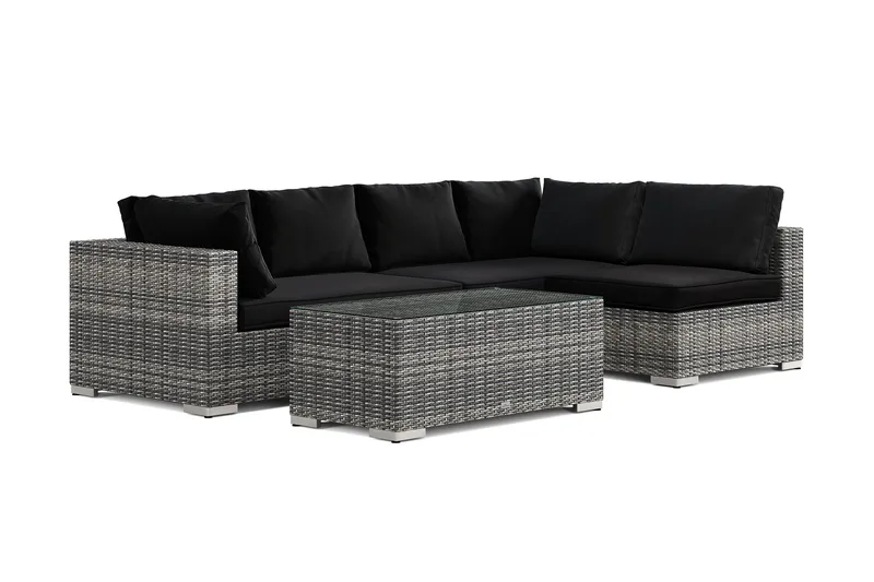 Bahamas utomhus loungegrupp 5-sits med vändbar schäslong och bord, Grå