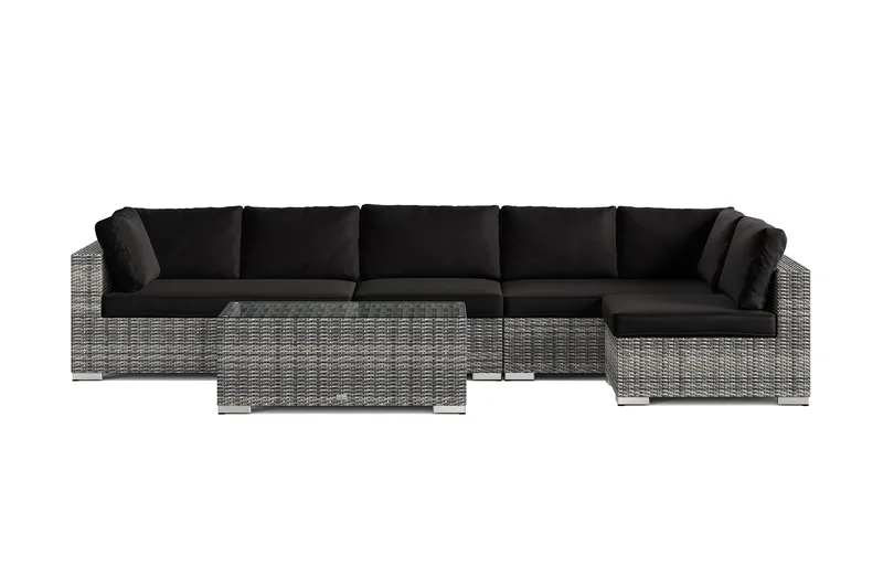 Bahamas utomhus loungegrupp 6-sits med vändbar schäslong och bord - Grå - Products - Utemöbler & utemiljö - Loungemöbler - Loungeset & loungegrupp