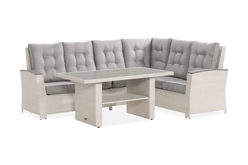 James Lyx Loungegrupp Vändbar - Vit / Gråa dynor - Products - Utemöbler & utemiljö - Loungemöbler - Loungeset & loungegrupp