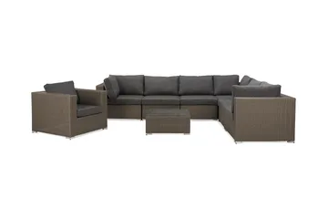 Marcus Loungegrupp - Brun / Svarta dynor - Products - Utemöbler & utemiljö - Loungemöbler - Loungeset & loungegrupp