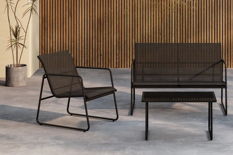 Scopello Soffgrupp Utomhus 4-sits - Svart - Products - Utemöbler & utemiljö - Loungemöbler - Loungeset & loungegrupp