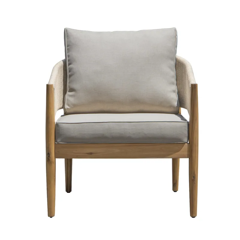 Siana 4-sits Loungegrupp i trä utseende med repdetaljer - Natur / Beige - Products - Utemöbler & utemiljö - Loungemöbler - Loungeset & loungegrupp